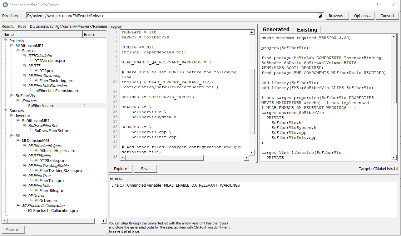 The convertProFileToCMake user script