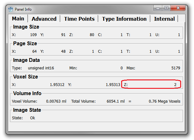 Image Properties in the Info Module