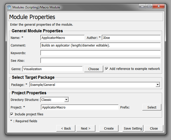 Macro Module Wizard