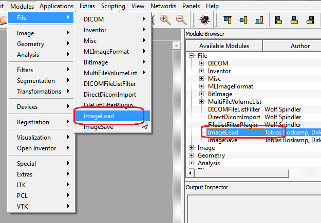 Modules Menu and Module Browser