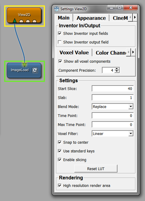 Settings Panel of View2D