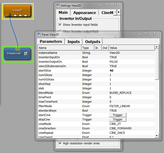 Automatic and Settings Panel of View2D