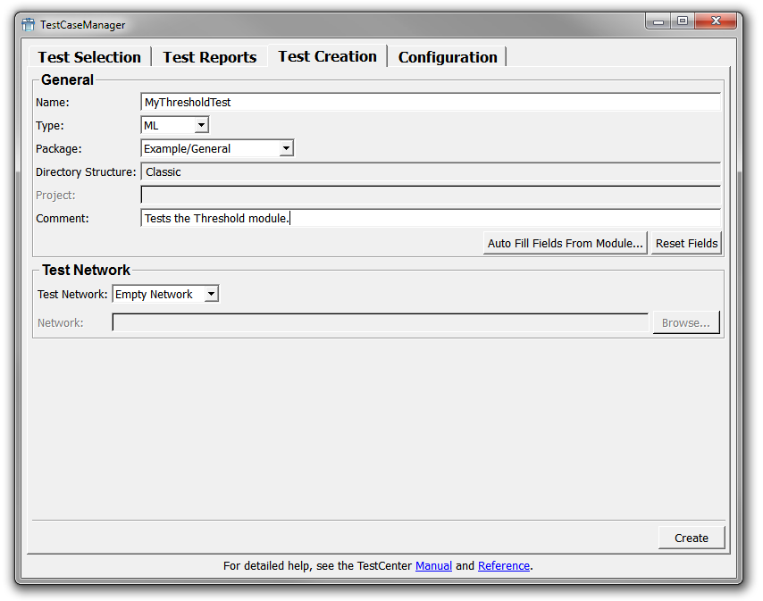 Creating a New Test Case