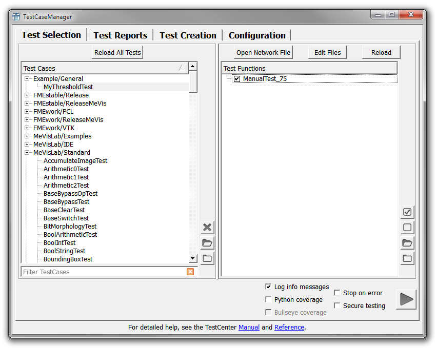 Test Functions in the TestCaseManager