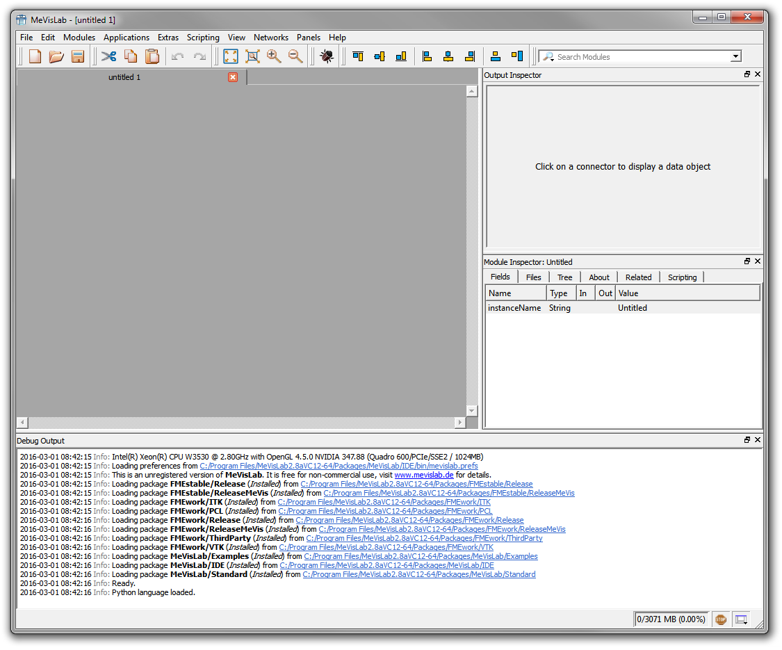 MeVisLab User Interface