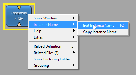 Module Context Menu — Edit Instance Name