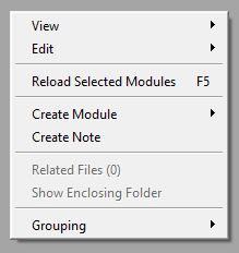 Network Context Menu