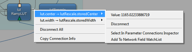Parameter Connection Context Menu