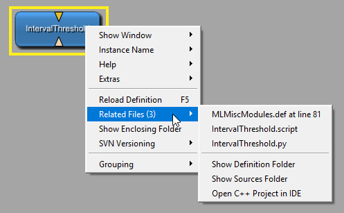Module Context Menu — Related Files