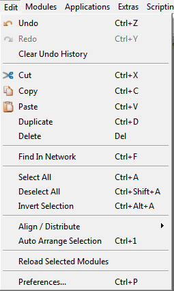 Edit Menu (Windows example)