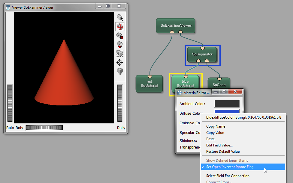 Open Inventor Scene With Ignore Flag (Blue)