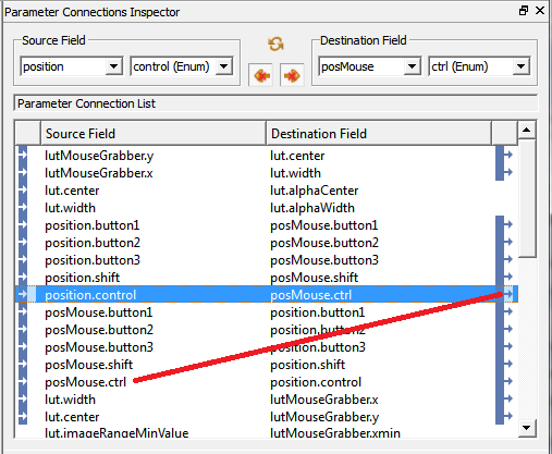 Parameter Connection Example — Navigating Between Fields