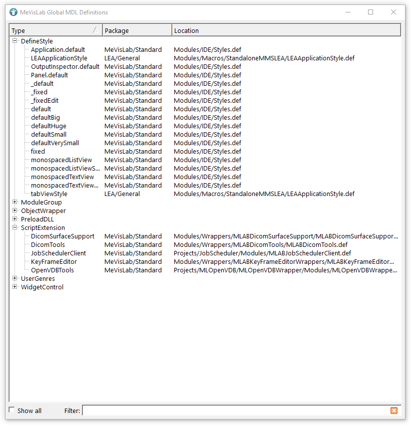 MeVisLab Global MDL Definitions