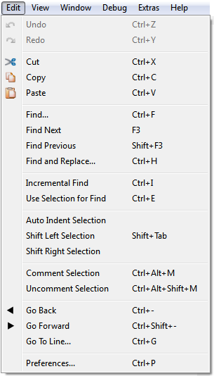 MATE Edit Menu