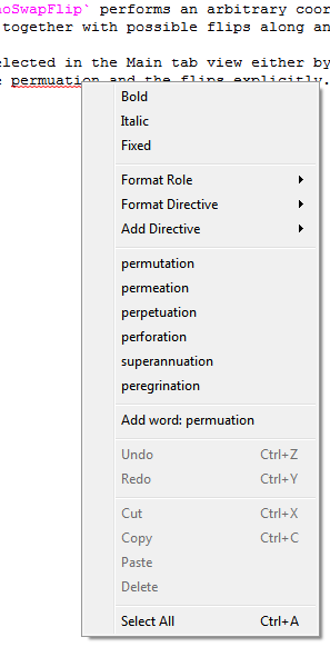 Text Context Menu