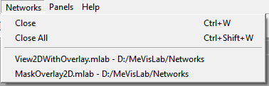 Networks Menu