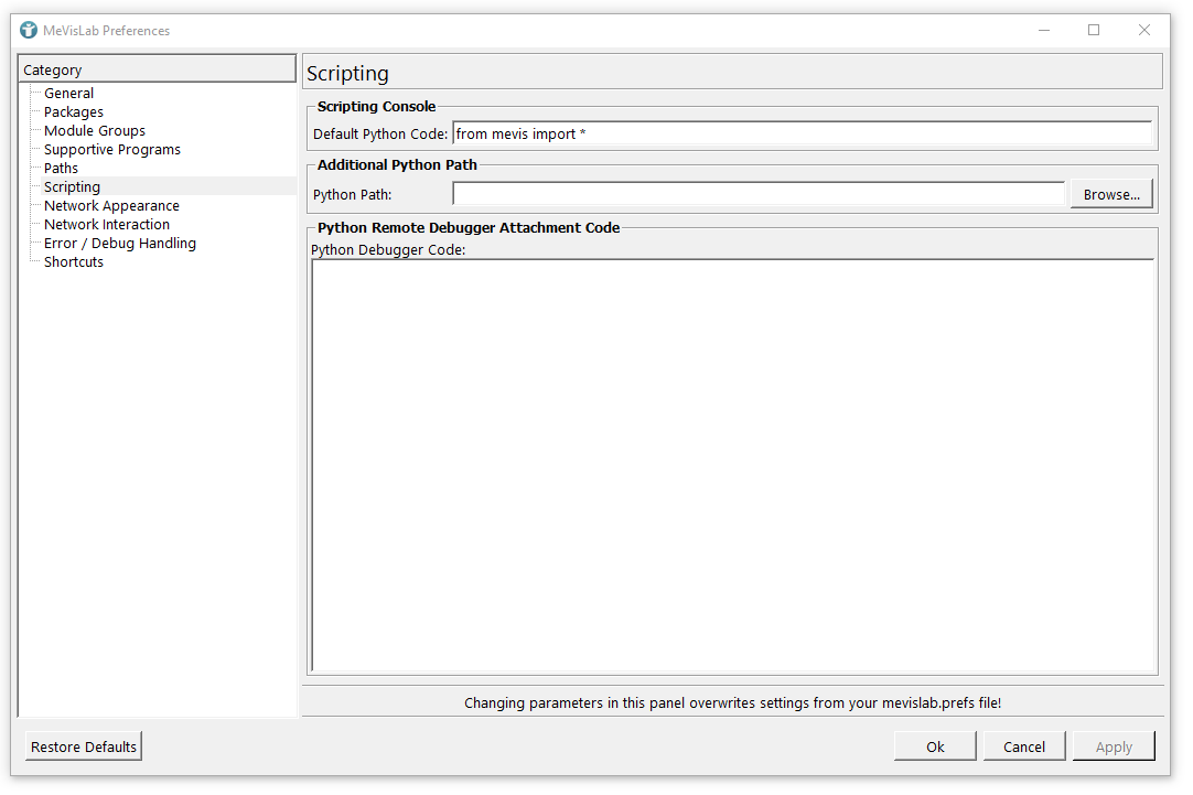 Preferences — Scripting