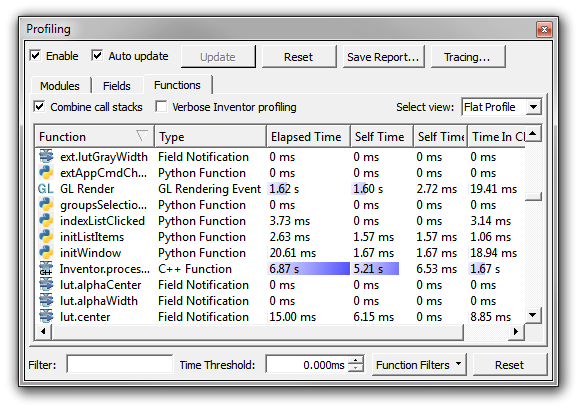 Profiling Functions as Flat Profile