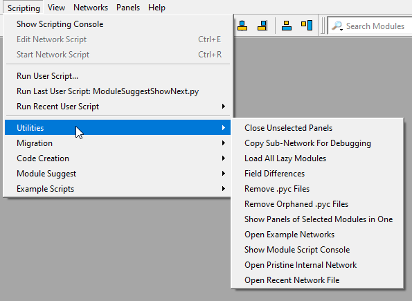 Scripting Menu
