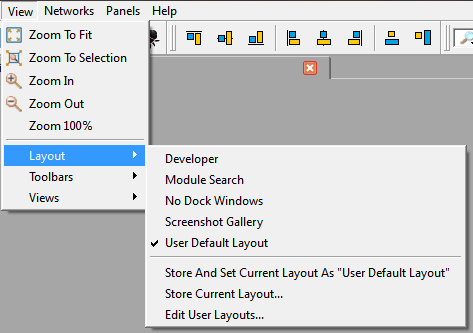 View — Layout Submenu