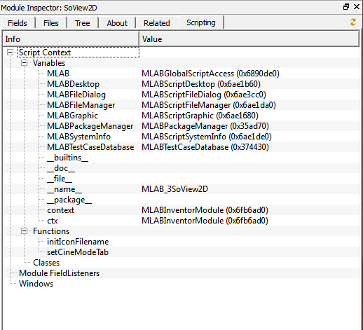 Module Inspector — Scripting