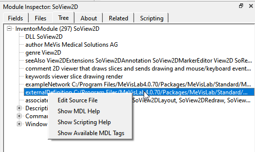 Module Inspector Tree Context Menu