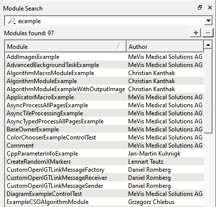 Module Search with Demo Entry