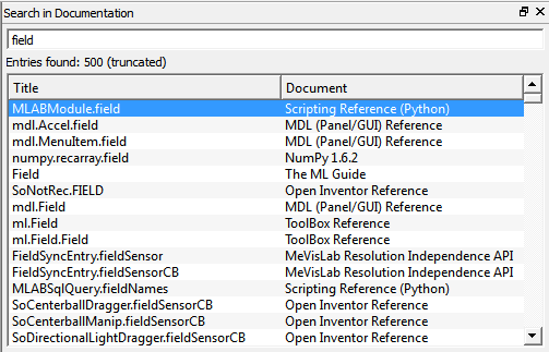 Search in Documentation