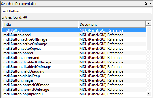 Search in Documentation — MDL Example