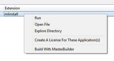 .mlinstall Context Menu